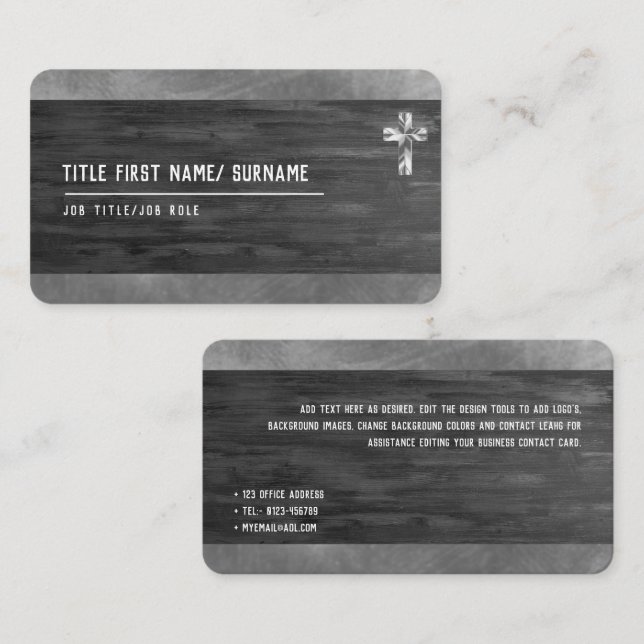 Heliga Kor Christian Faith Deacon Pastor Clergy Visitkort (Fram/baksida)