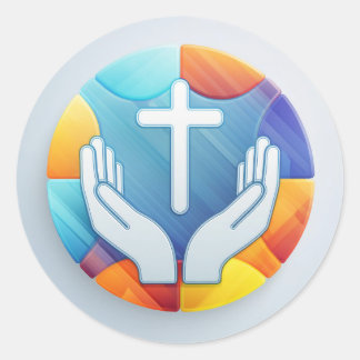 Heliga Kor och Prayer Runt Klistermärke