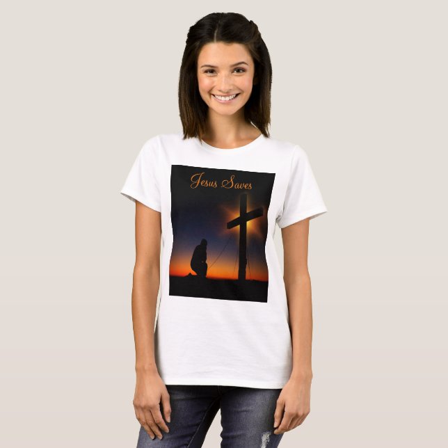 Heliga Korset vid solnedgång (personifiera) Tee Shirt (Hel framsida)