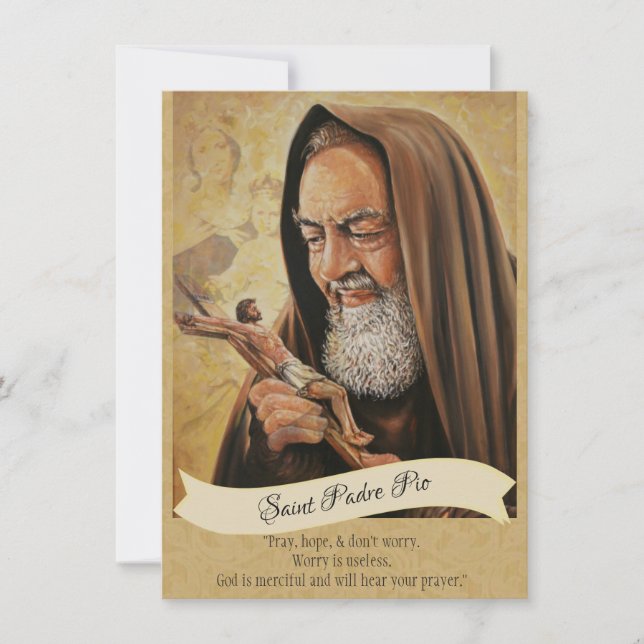Heliga-kort för berget Carmel Prayer i S:t Padre P Inbjudningar (Framsida)
