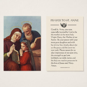 Heliga-kort för St. Anne Blsed Virgin Mary Prayer Visitkort