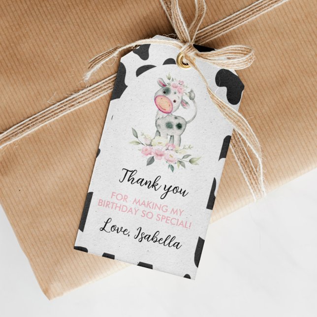 Heliga Kow Birthday Tack Märkre Presentetikett (Skapare uppladdad)