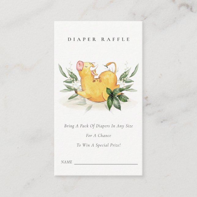 Heliga Kow Farm Foliage Diaper Raffle Baby Shower Tilläggskort (Framsida)