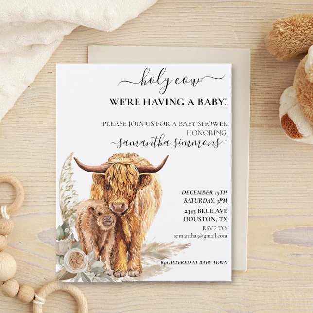 Heliga Kow Highland Calf Baby Shower Boho Budget (Skapare uppladdad)