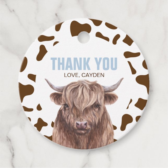 Heliga Kow Jag är en brun kalkyldag Gåvor Etiketter (Framsida)