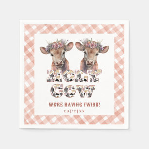 Heliga Kow-Twillingar Rustic Baby Shower Napkins Pappersservett