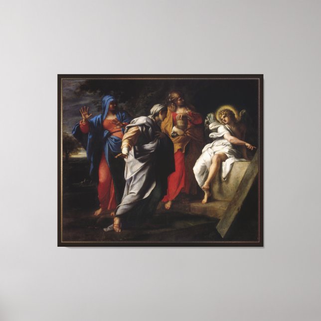 Heliga Kvinnor i Kristus Grav av Annibale Carracci Canvastryck (Framsida)