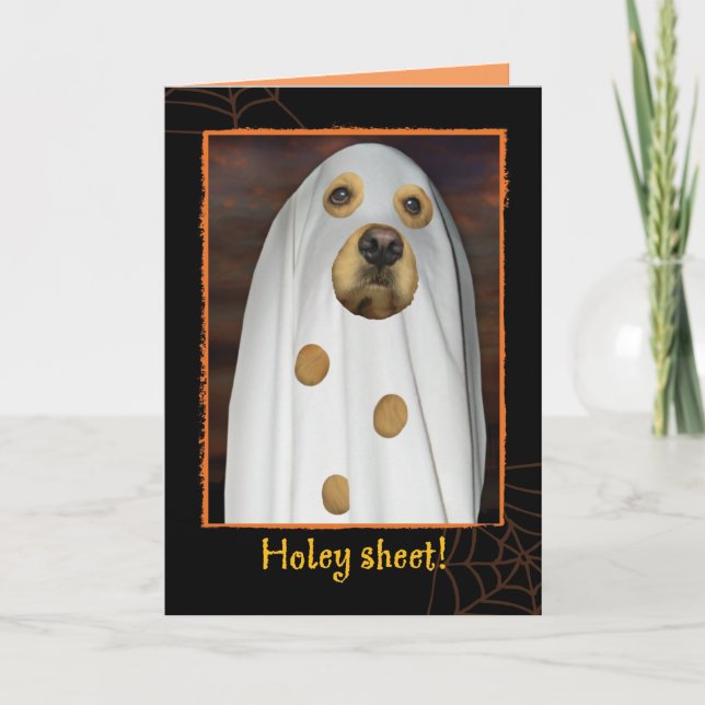 Heliga Lakan! Halloween! Golden Retriever Card Kort (Framsida)