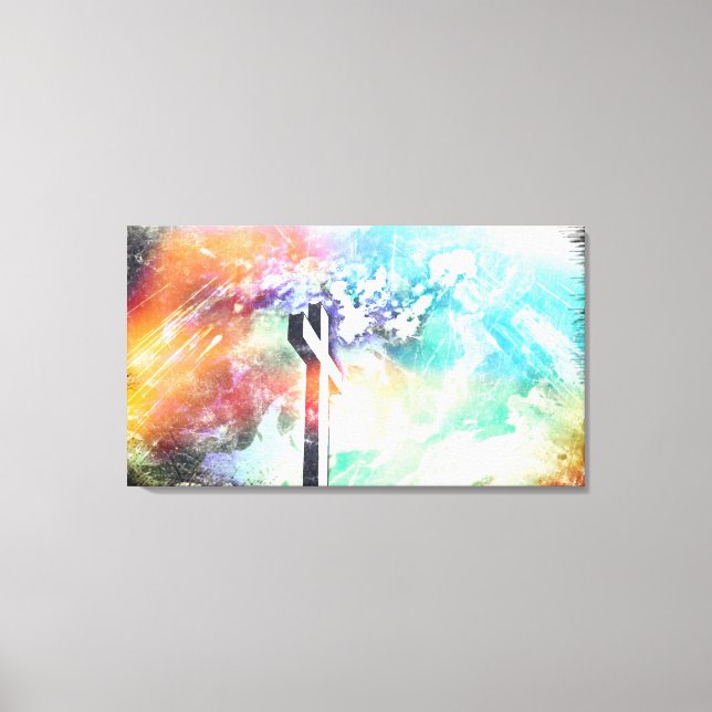 Heliga Land Kor Grunge Art Wrapped Canvas (Framsida)