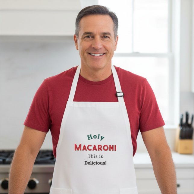 Heliga Macaroni! Roligt Citat Förkläde (Skapare uppladdad)