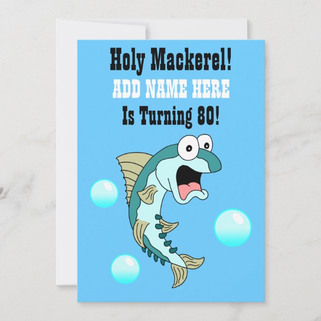 Heliga Mackerel, någon håller på att vända 80 unde Inbjudningar (Framsida)