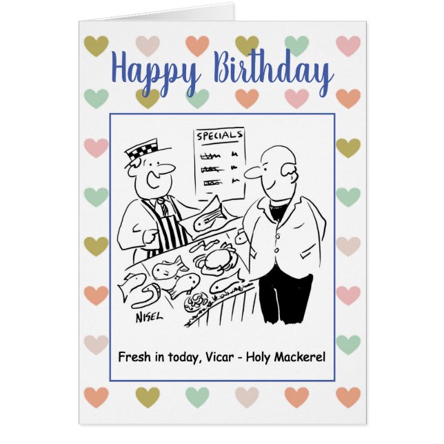 Heliga Mackerel säljs av Fishmonger till Vicar Hälsningskort (Framsidan)