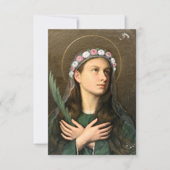Heliga Maria Goretti Lysande Vittne Heligt Kort (Framsida)