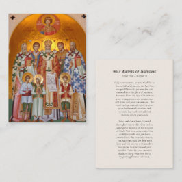 Heliga Martyrs of Jasenovac Orthodox Prayer Card Placeringskort