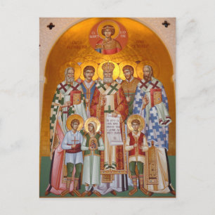 Heliga Martyrs of Jasenovac Ortodox Icon Vykort