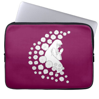Heliga Mary med ro - svartvitt - Laptop Fodral