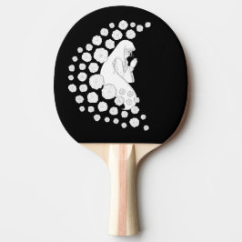 Heliga Mary med ro - svartvitt - Pingisracket