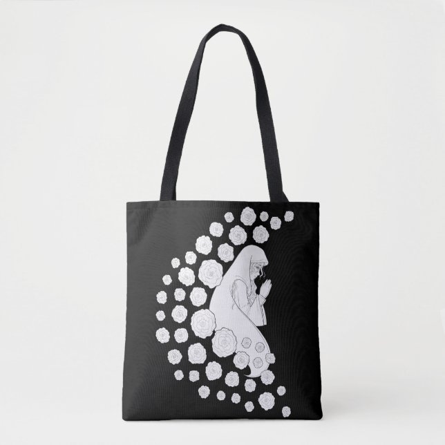 Heliga Mary med ro - svartvitt - Tygkasse (Framsida)