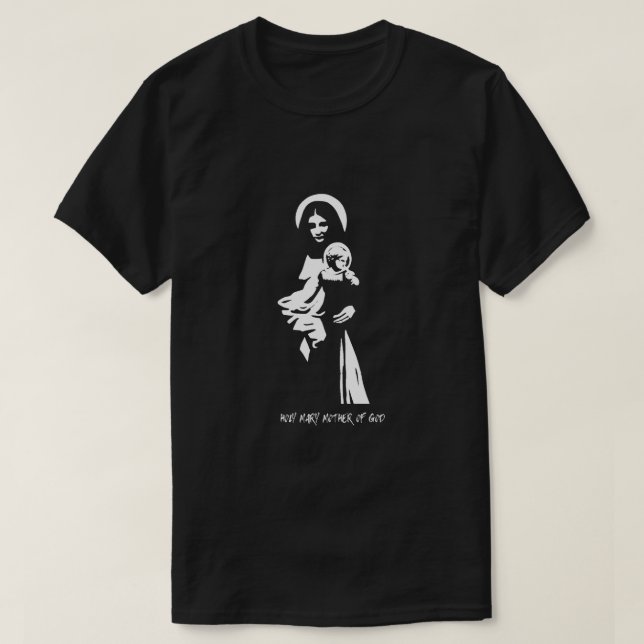 Heliga Mary Mor av Gud. T Shirt (Design framsida)