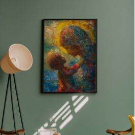 Heliga Mary och Jesus expressionism Fototryck