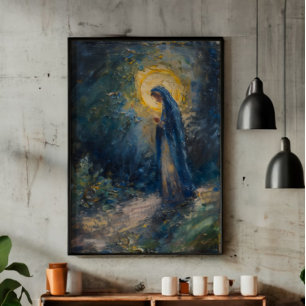 Heliga Mary Religion Impressionism Fototryck