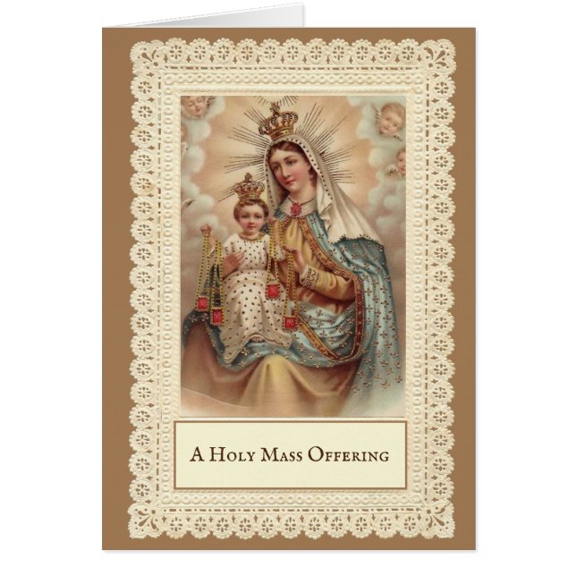 Heliga Mass Offset Mount Carmel Child Jesus Hälsningskort (Framsidan)