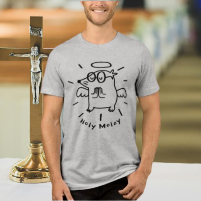 Heliga Moley | Funny Angel Mole Illustration Shirt T (Skapare uppladdad)
