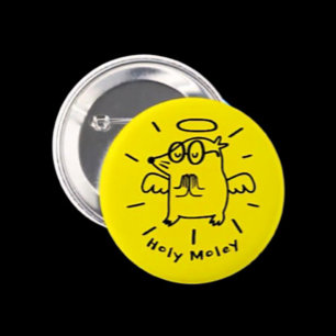 Heliga Moley Funny Angel Mole Tecknad Button Knapp