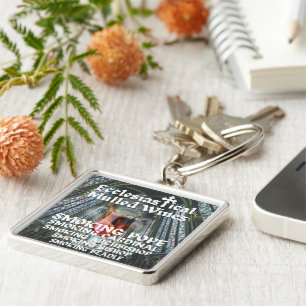 Heliga Moly, kyrklig mullad Vin Fyrkantig Silverfärgad Nyckelring