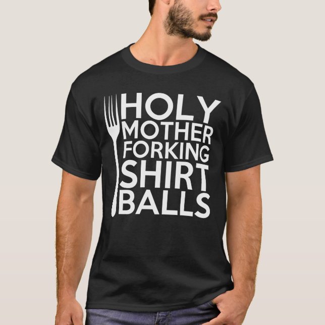 Heliga Mor Forking Bollar-retro T Shirt (Framsida)