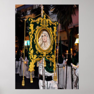 Heliga Mor Mary, Handflatan Söndag, Marbella, Span Poster