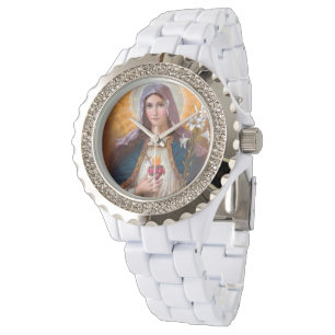 Heliga Mor Mary Immaculate hjärta,St Mary,Catholi Armbandsur
