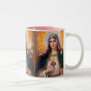 Heliga Mor Mary Immaculate hjärta,St Mary,Catholi Två-Tonad Mugg