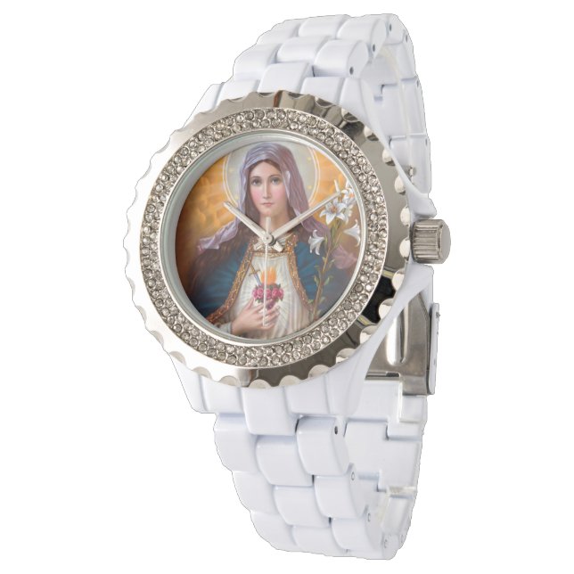 Heliga Mor Mary Immaculate hjärta,St Mary,Catholik Armbandsur (Vinklad)