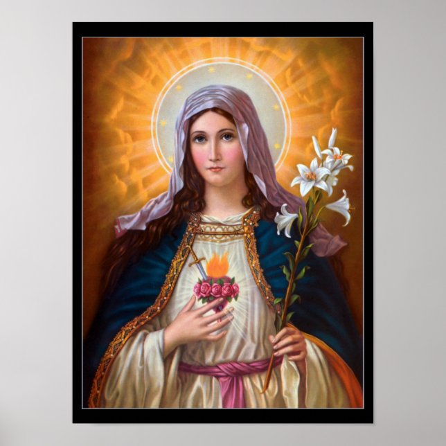 Heliga Mor Mary Immaculate hjärta,St Mary,Catholik Poster (Framsidan)