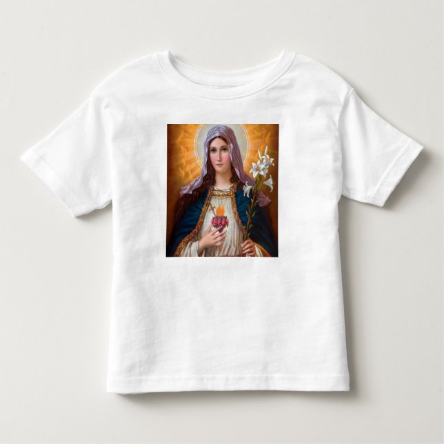 Heliga Mor Mary Immaculate hjärta,St Mary,Catholik T Shirt (Framsida)