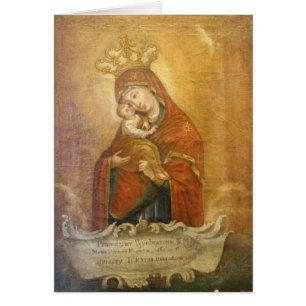 Heliga Mor Mary Madonna Icon Card Ukrainakort Hälsningskort