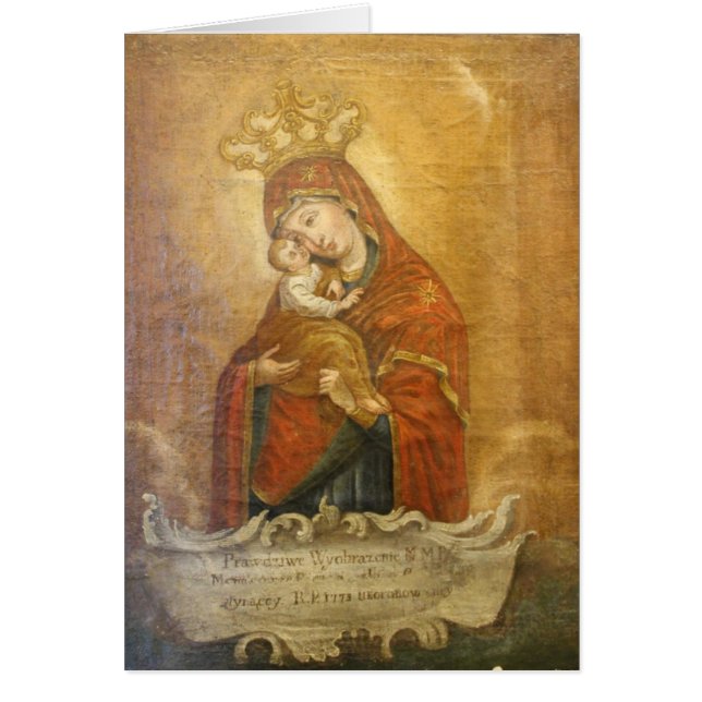 Heliga Mor Mary Madonna Icon Card Ukrainakort Hälsningskort (Framsidan)