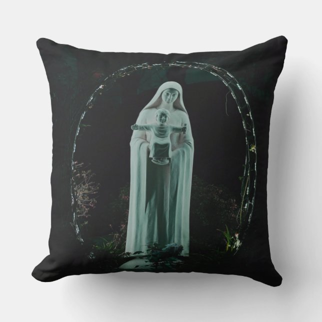 Heliga Mor Mary och Baby Jesus Christian Kudde (Framsida)