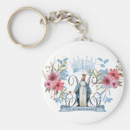 Heliga Namn i Mary Religiösa Virgin Mor Blommigt Nyckelring