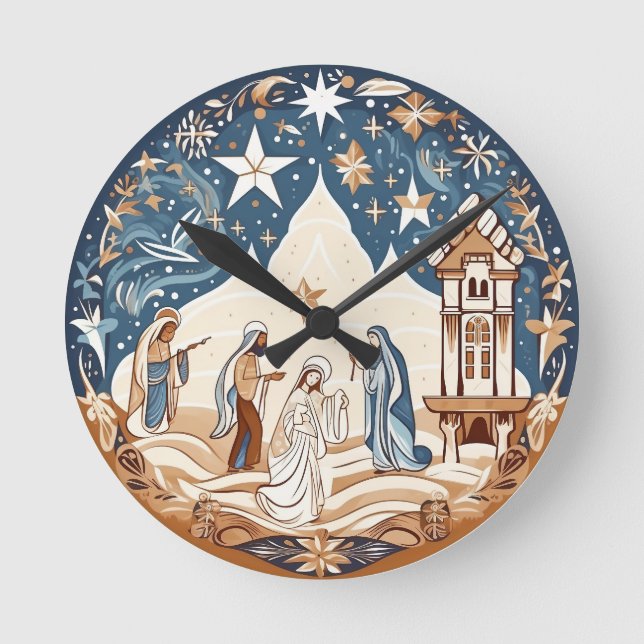 Heliga Natt - Förångscen Rund Klocka (Framsida)