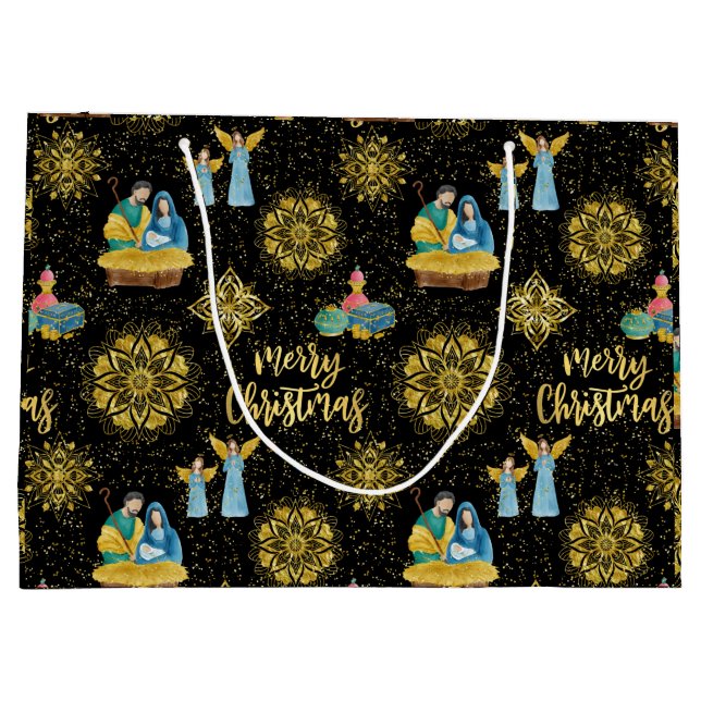 Heliga Night Ntivity Mary Joseph Jesus Golden Star (Baksidan)