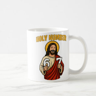 Heliga Nummer 67 Kristna 6 7 Meme Män Kvinnor Kaffemugg