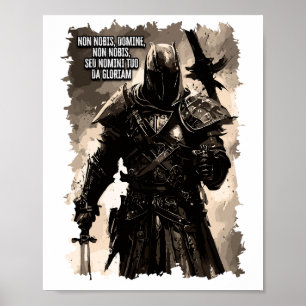 Heliga Ordning för MOTTO-Vintagen för Knight-malle Poster