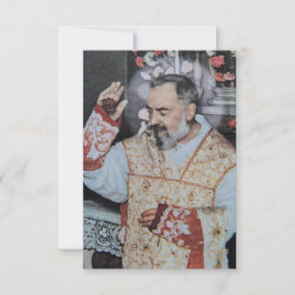 Heliga Padre Pio Korthållare Tack Kort