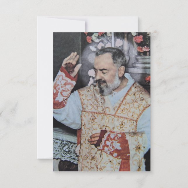 Heliga Padre Pio Korthållare Tack Kort (Framsida)