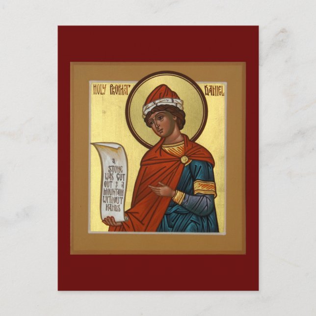 Heliga Prophet Daniel Icon Prayer Card Vykort (Framsida)