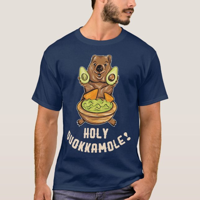 Heliga Quokkamole Quokka Avocado Guacamole T Shirt (Framsida)