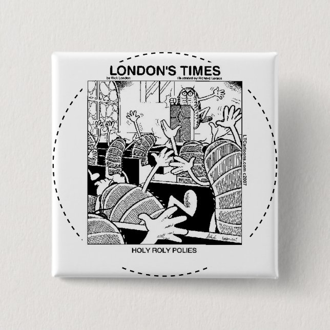 Heliga Roly Polies Funny Knapp (Framsida)