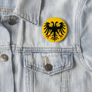 Heliga Roman Empire Emblem on Gult Button Knapp
